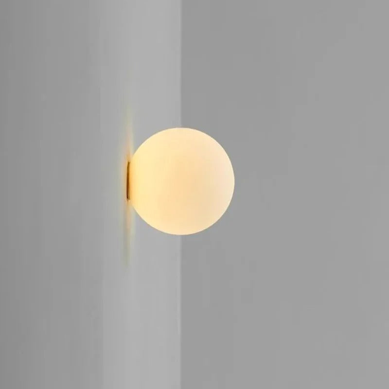 MEELANO Globa loftslampe – Moderne rund loftslampe i glas og aluminium med blødt lys