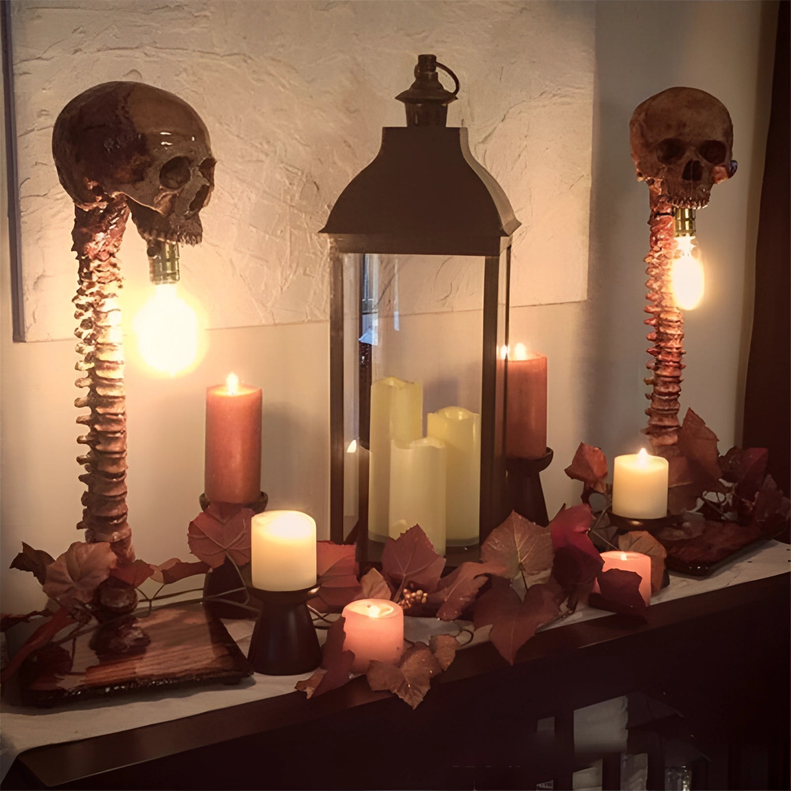 MEELANO Gotisk kranielampe: Skeletlampe til uhyggelig boligindretning