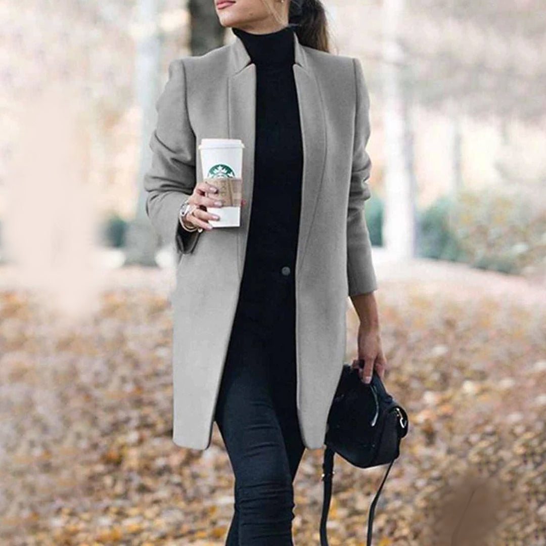 MEELANO Dame Trenchcoat Til Kvinder Casual Look Stilfuld Varmer Hverdag Grå