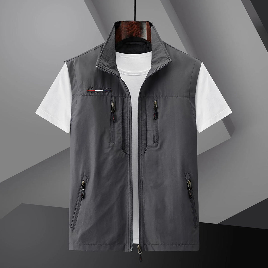 MEELANO Hermosa | Herre Ærmeløs Vest med Lynlås - Casual Polstret Dynevest & Fritidsvest Grå