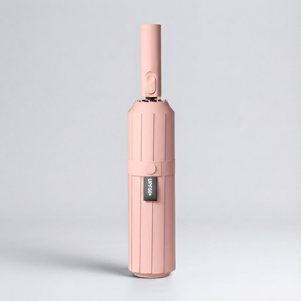 MEELANO Automatisk Paraply 113 cm med Omvendt Foldning – Vindbestandig Stor Paraply med 40 Ribber – 8 Farver Pink