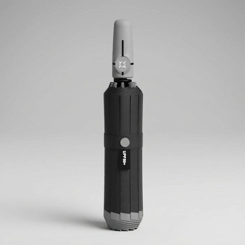 MEELANO Automatisk Paraply 113 cm med Omvendt Foldning – Vindbestandig Stor Paraply med 40 Ribber – 8 Farver Vendbar grå