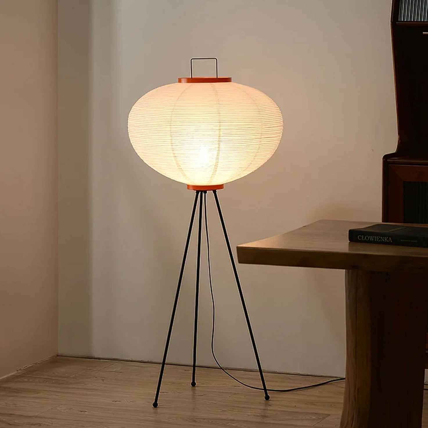 MEELANO Gulvlampe med rispapir – Blødt lys & minimalistisk charme