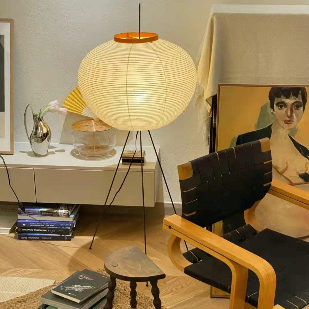 MEELANO Gulvlampe med rispapir – Blødt lys & minimalistisk charme