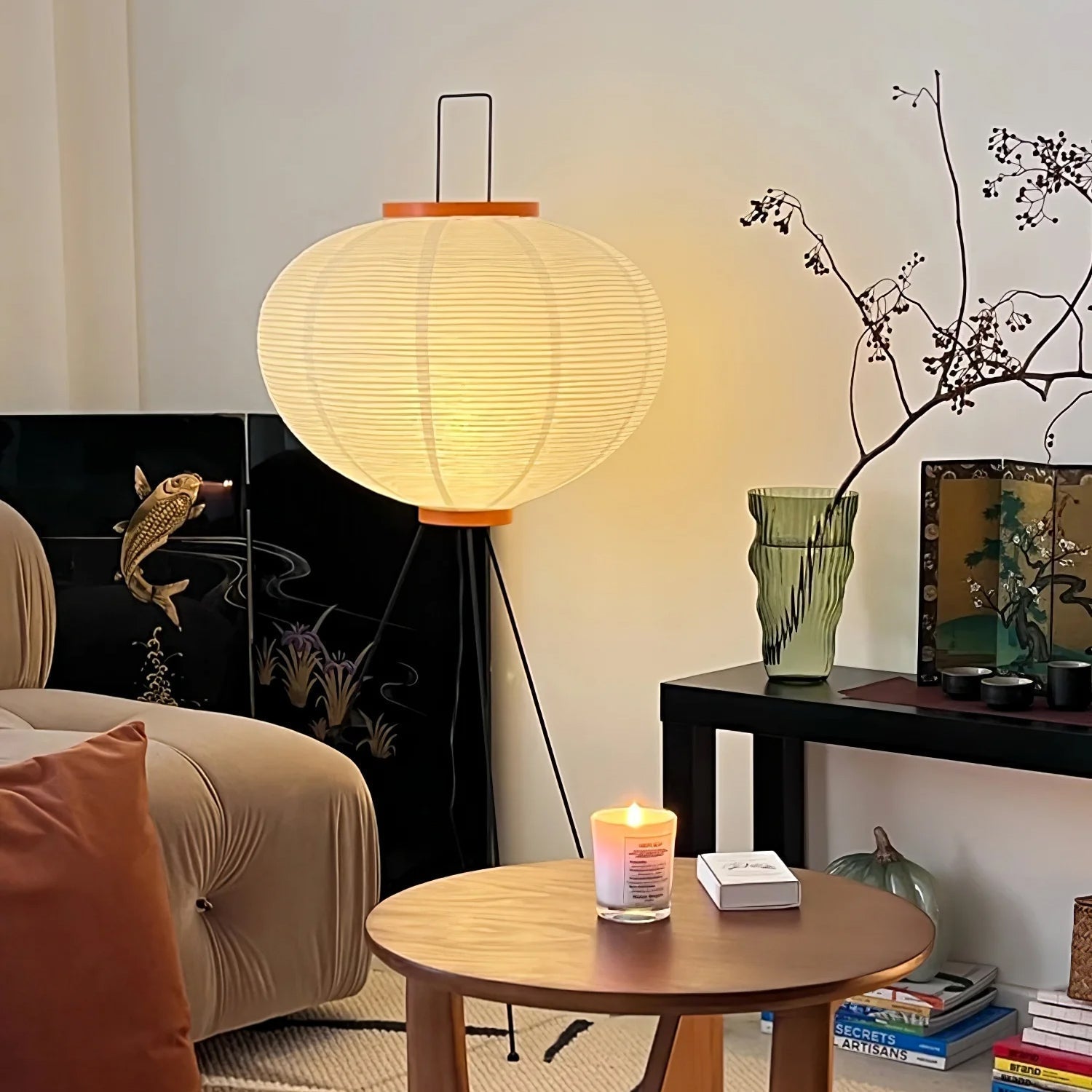 MEELANO Gulvlampe med rispapir – Blødt lys & minimalistisk charme