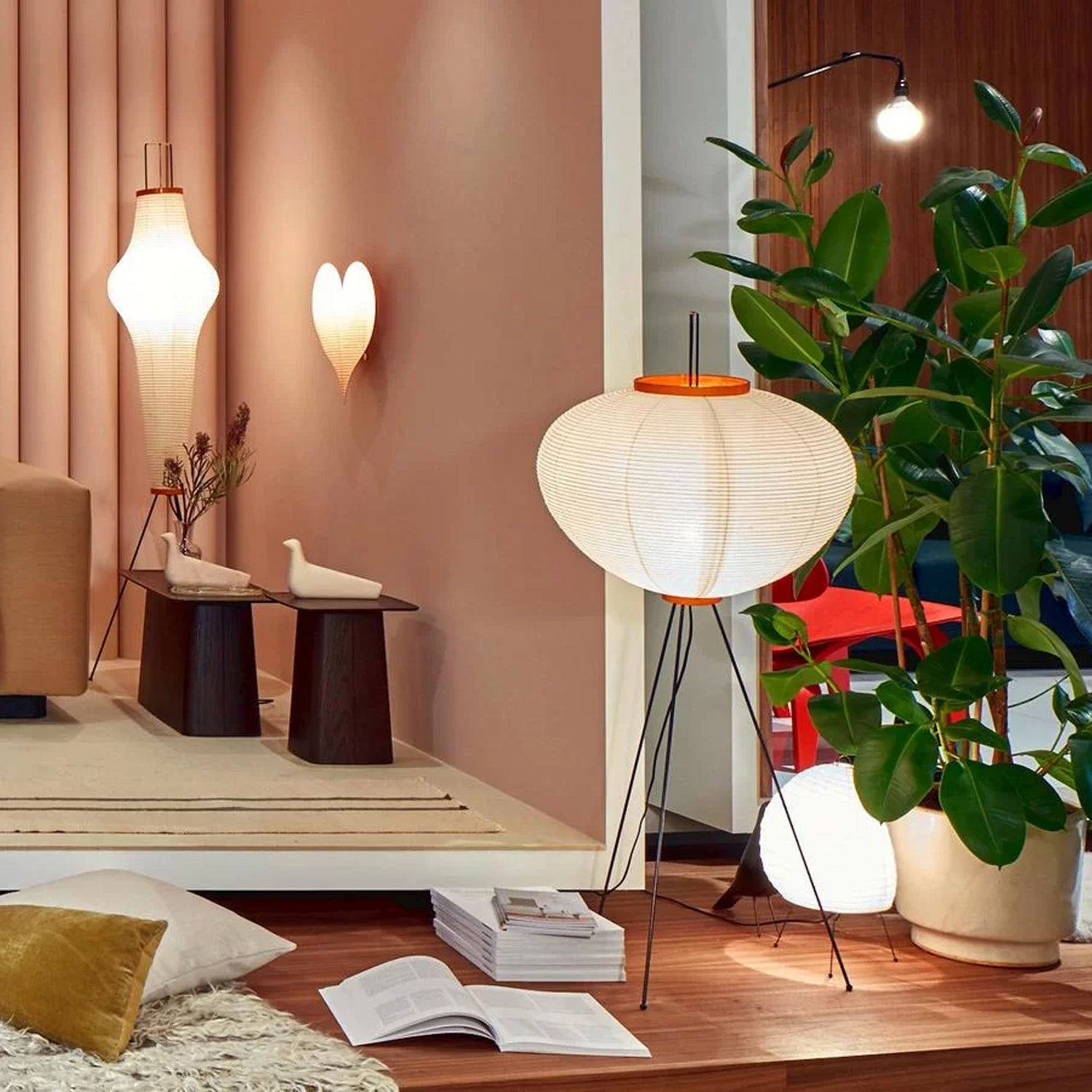 MEELANO Gulvlampe med rispapir – Blødt lys & minimalistisk charme