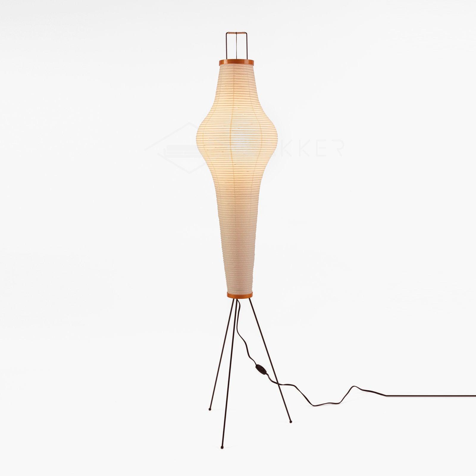 MEELANO Gulvlampe med rispapir – Blødt lys & minimalistisk charme Akari 14A: ∅ 13″ x H 63 Farve