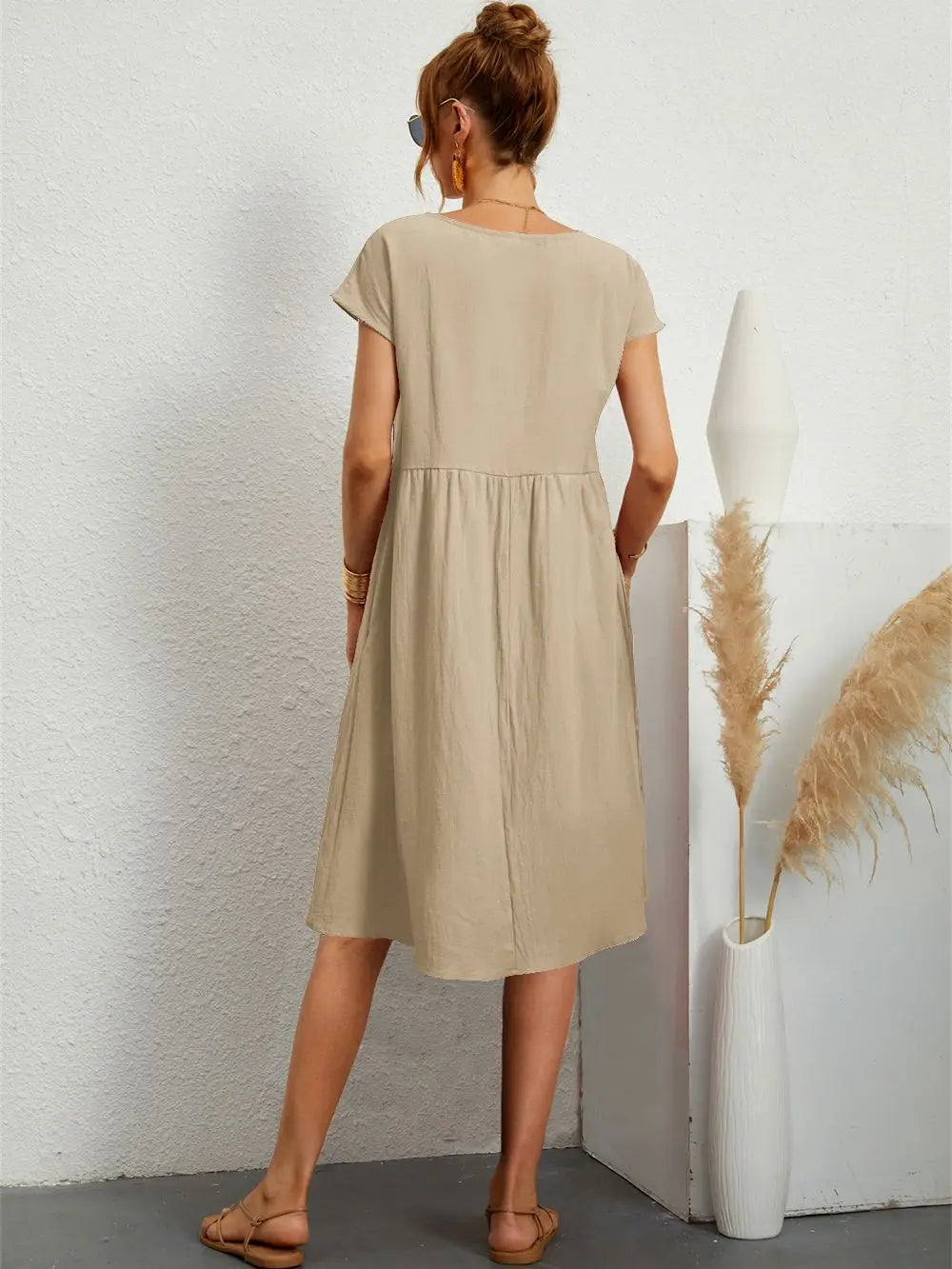 MEELANO Roque | Casual A-Line Midi-Kjole til Damer
