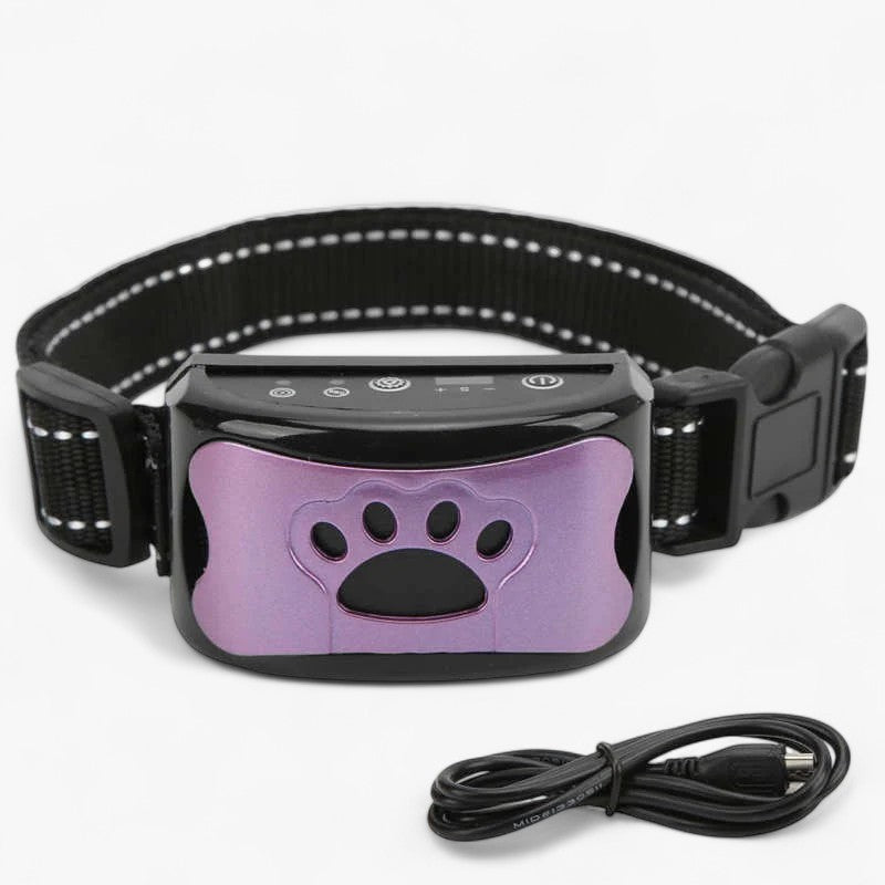 MEELANO GentleDog – Smertefrit Hundehalsbånd mod Gøen med Lyd & Vibration Lilla