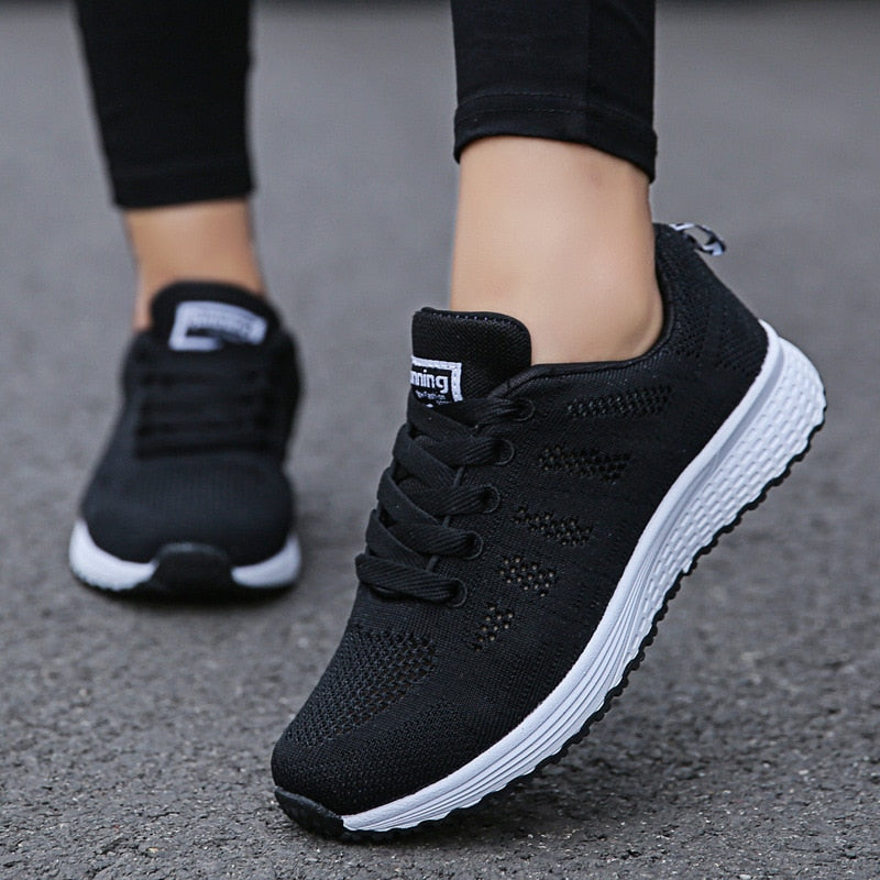 MEELANO Tasana | Dame Letvægts Sneakers - Åndbare & Behagelige Sportssko Sort