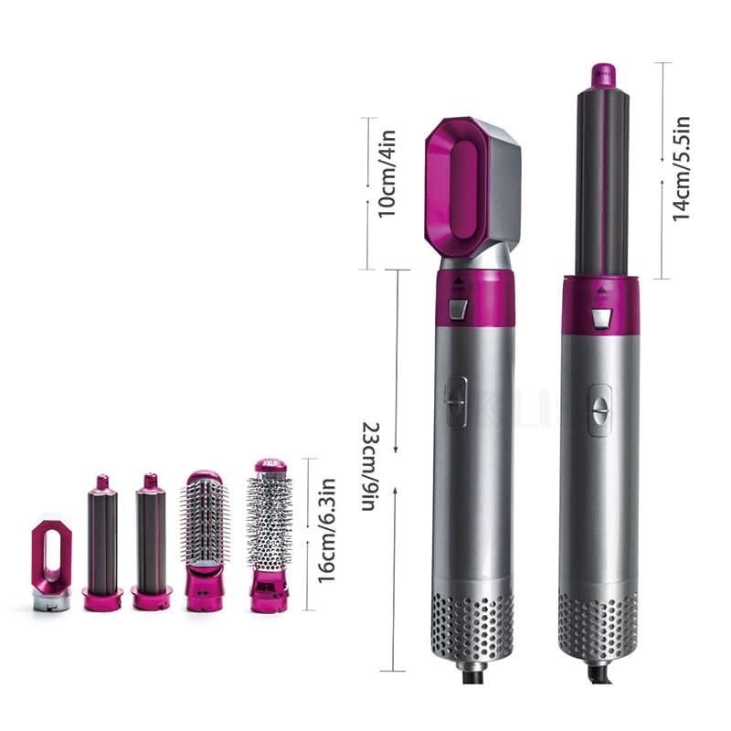 MEELANO 5-i-1 Air Styler – Hårtørrer med Børster & Krøllejern, Automatiske Krøllestave, Glatte- & Volumenbørste, Varmesensor