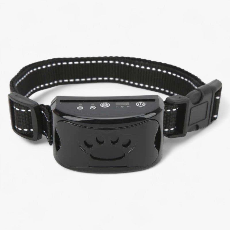 MEELANO GentleDog – Smertefrit Hundehalsbånd mod Gøen med Lyd & Vibration Sort