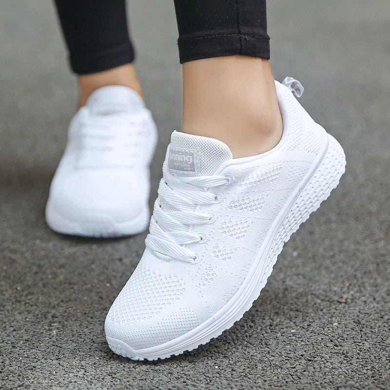 MEELANO Tasana | Dame Letvægts Sneakers - Åndbare & Behagelige Sportssko Hvid