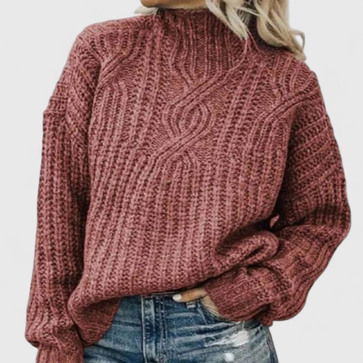 MEELANO Raffineret Sweater Dame – Kabelstrik Striktrøje, Blød & Afslappet, til Jeans & Nederdel, 5 Farver, XS–3XL – Luna Pink