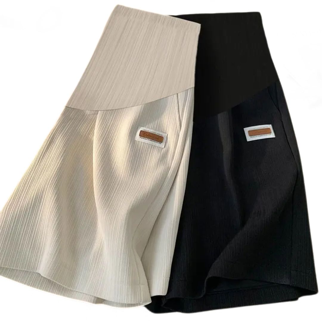 MEELANO Carole Graviditetsleggings Korte – Sømløse Korte Gravid Leggings med Høj Talje, Cykelshorts, M–3XL – Dôre