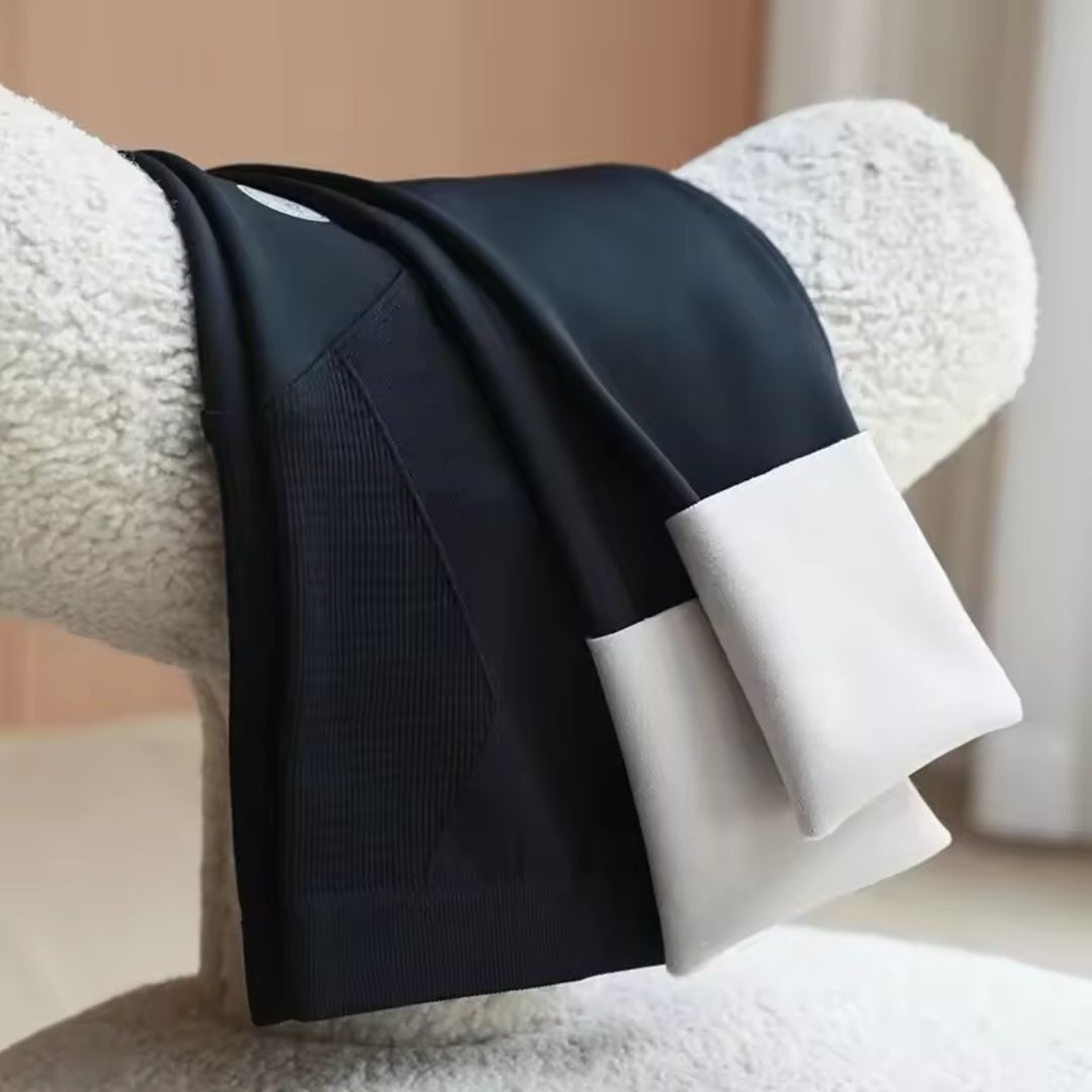 MEELANO Denise Graviditetsleggings – Sømløse & Slanke Gravid Leggings med God Plads til Maven, 4 Farver, M–XL – Pamelo Sort