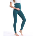 MEELANO Joy Graviditetsleggings – Smalle Højtaljede Gravid Leggings med Mavestøtte, 4 Farver, S–2XL – Zahara Mørkegrøn