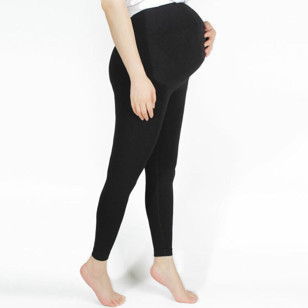 MEELANO Joy Graviditetsleggings – Smalle Højtaljede Gravid Leggings med Mavestøtte, 4 Farver, S–2XL – Zahara Sort