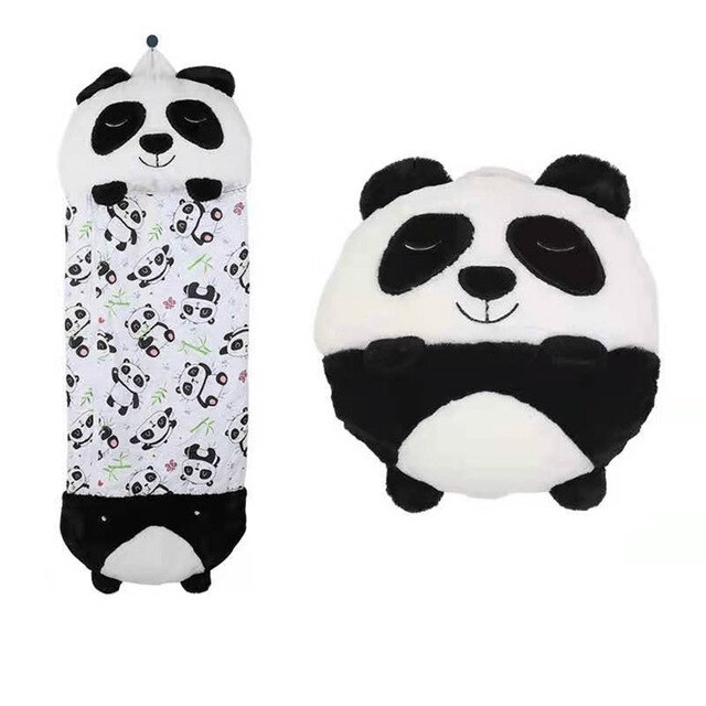 MEELANO Sleepy-bag | 3-i-1 pude, sovepose og plysdyr til børn Panda