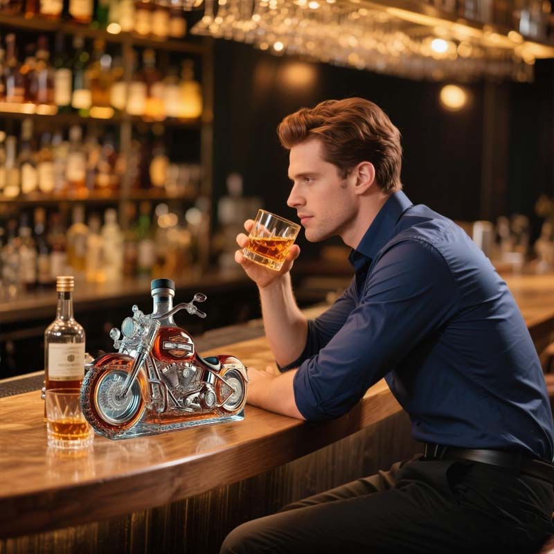 MEELANO Motorcykelformet Whiskykaraffel Til Hjemmebar Med Unikt Design