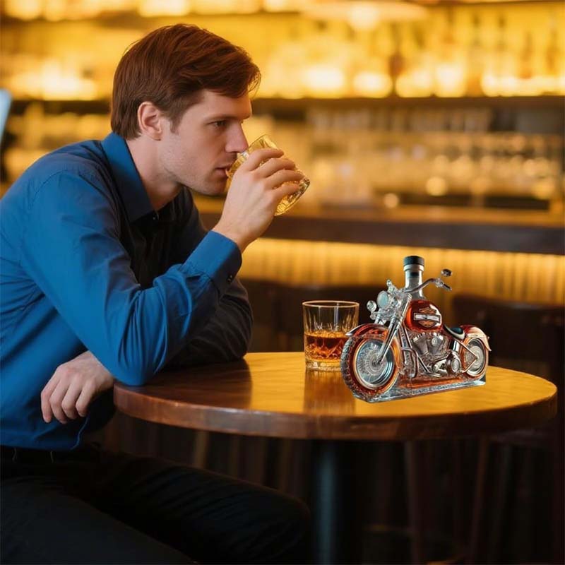 MEELANO Motorcykelformet Whiskykaraffel Til Hjemmebar Med Unikt Design