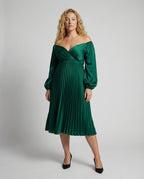 MEELANO Adōre | Dame Maternity Maxi-kjole – Elegante Plisserede Off-Shoulder Detaljer