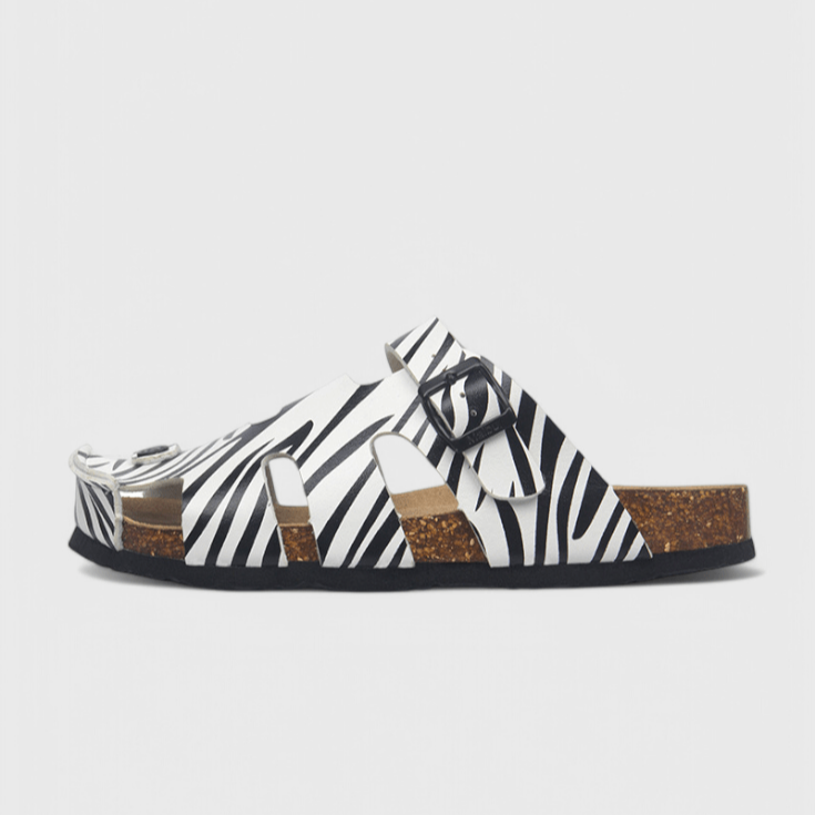 MEELANO Elora | Dame Sandaler – Eksklusivt Håndværk & Diskret Luksus Zebra