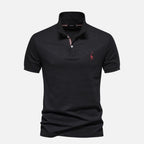 MEELANO Herre Poloshirt Kortærmet Smart Casual Blødt Åndbart Stof Ren Finish Sort