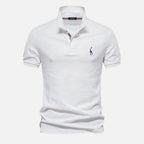 MEELANO Herre Poloshirt Kortærmet Smart Casual Blødt Åndbart Stof Ren Finish Hvid
