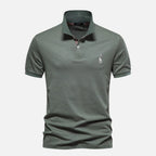 MEELANO Herre Poloshirt Kortærmet Smart Casual Blødt Åndbart Stof Ren Finish Grøn