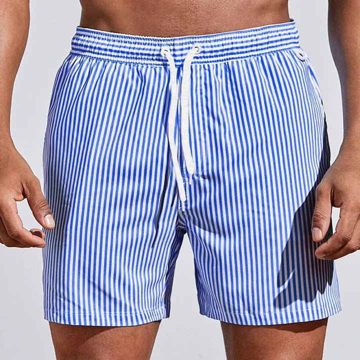 MEELANO Herre Badeshorts Afslappet Hurtigttørrende Strandtøj Med Elastisk Linning Marineblå