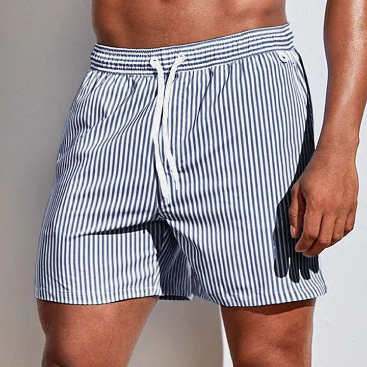 MEELANO Herre Badeshorts Afslappet Hurtigttørrende Strandtøj Med Elastisk Linning Grå
