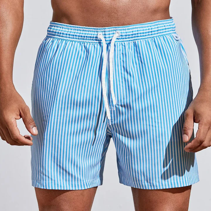 MEELANO Herre Badeshorts Afslappet Hurtigttørrende Strandtøj Med Elastisk Linning Blå