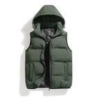 MEELANO Herre Polstret Bodywarmer Med Hætte Let Og Behagelig Til Hverdagsbrug Grøn