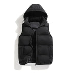MEELANO Herre Polstret Bodywarmer Med Hætte Let Og Behagelig Til Hverdagsbrug Sort