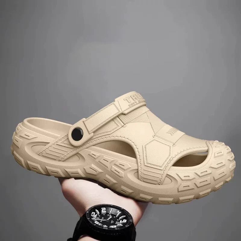 MEELANO Herre sommersko - Skridsikre, åndbare og lugtafvisende sandaler Kaki