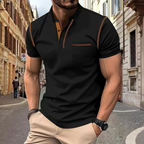 MEELANO Herrepoloshirt i bomuld, blå. Allround komfort og fritid. sort