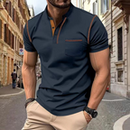 MEELANO Herrepoloshirt i bomuld, blå. Allround komfort og fritid. mørkeblå