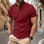 MEELANO Herrepoloshirt i bomuld, blå. Allround komfort og fritid. rød