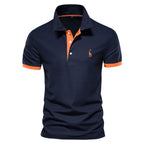 MEELANO Herrepoloshirt i klassisk design i materiale af høj kvalitet Orange Marineblå