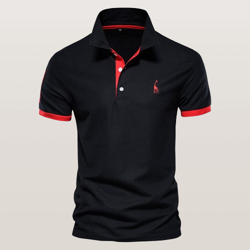 MEELANO Herrepoloshirt i klassisk design i materiale af høj kvalitet Sort Rød 4XL