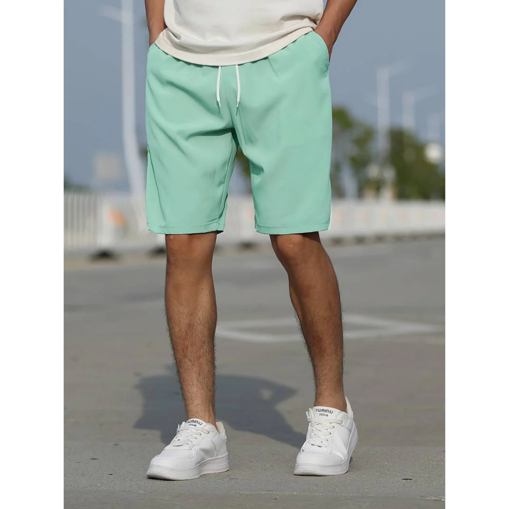 MEELANO Herreshorts i afslappet design | Komfortabel lysegrøn