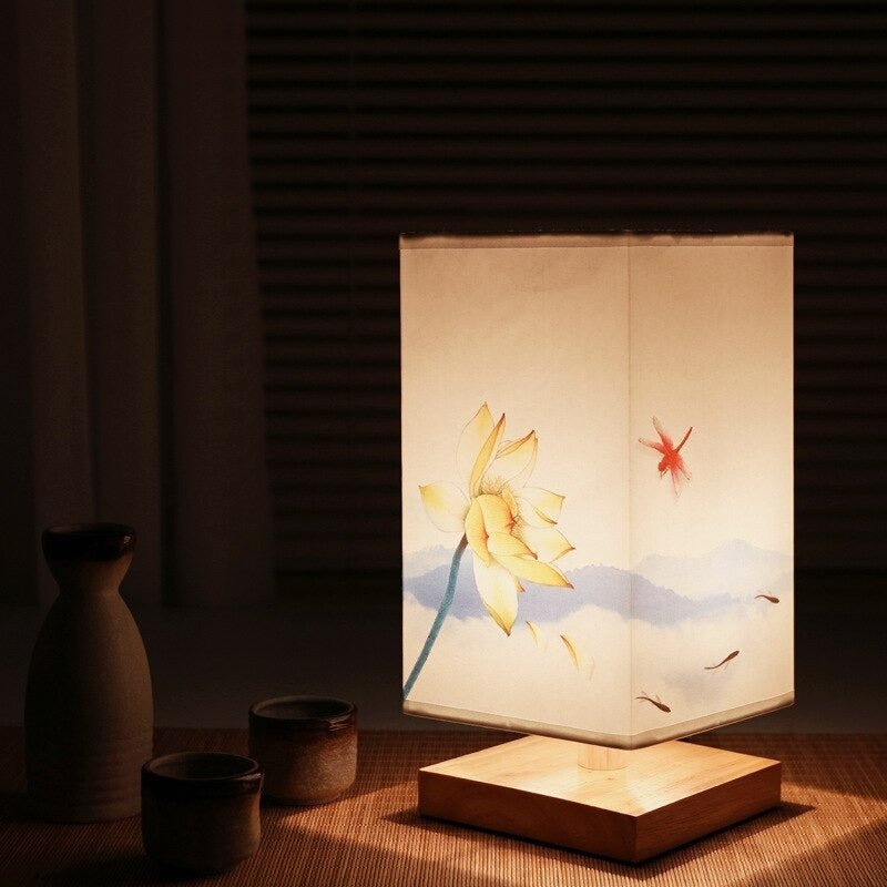 MEELANO HikariGlow japansk-skandinavisk bordlampe Lotus