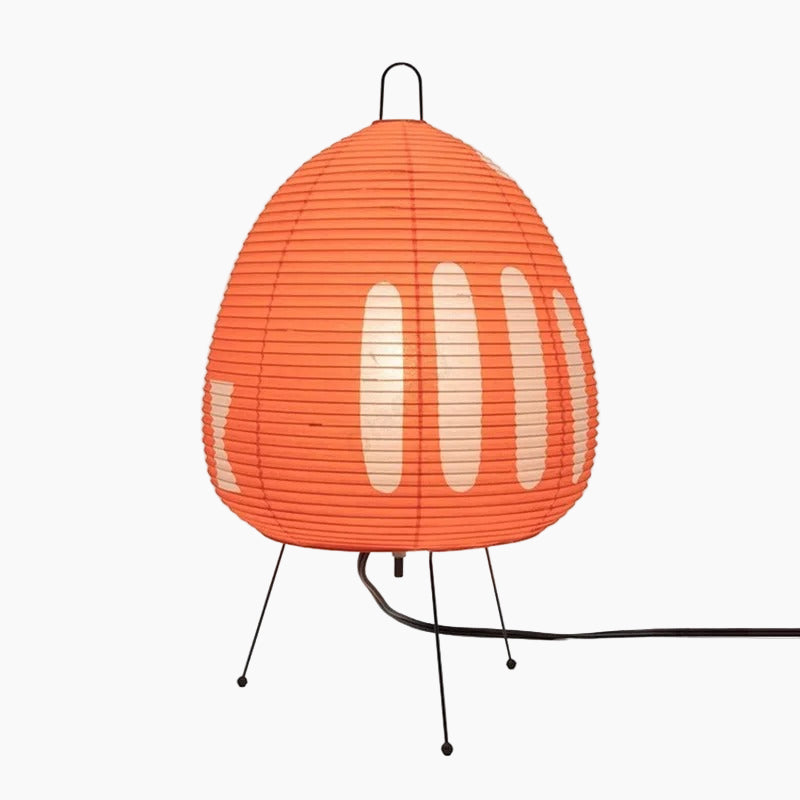 MEELANO Japansk rispapir bordlampe – Hikari Wabi med minimalistisk design Orange