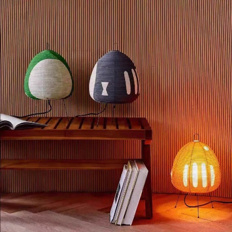 MEELANO Japansk rispapir bordlampe – Hikari Wabi med minimalistisk design