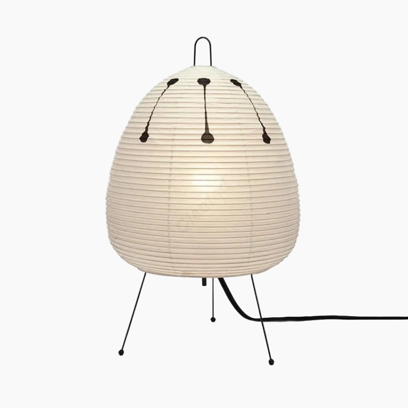 MEELANO Japansk rispapir bordlampe – Hikari Wabi med minimalistisk design Hvid