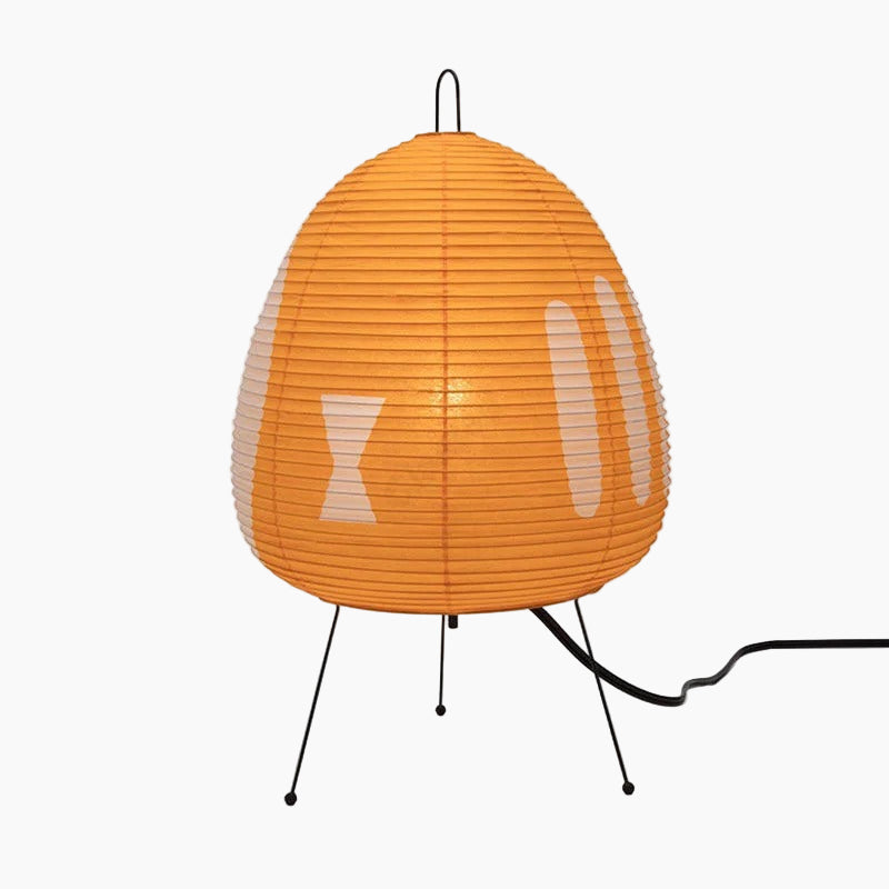MEELANO Japansk rispapir bordlampe – Hikari Wabi med minimalistisk design Gul