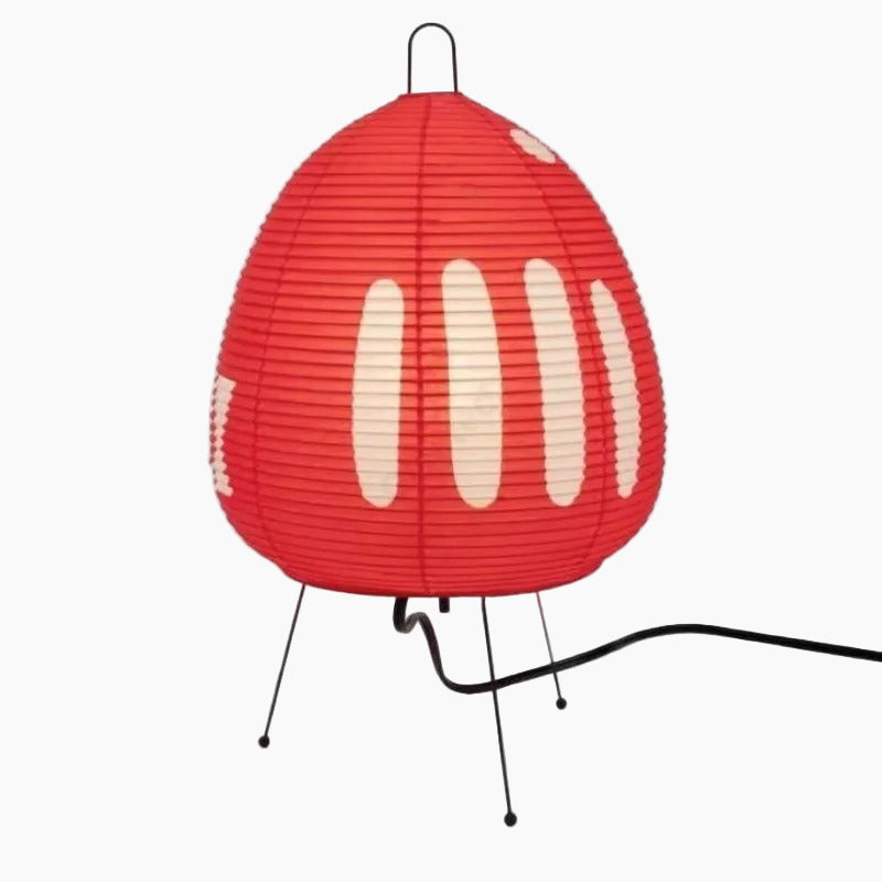 MEELANO Japansk rispapir bordlampe – Hikari Wabi med minimalistisk design Rød