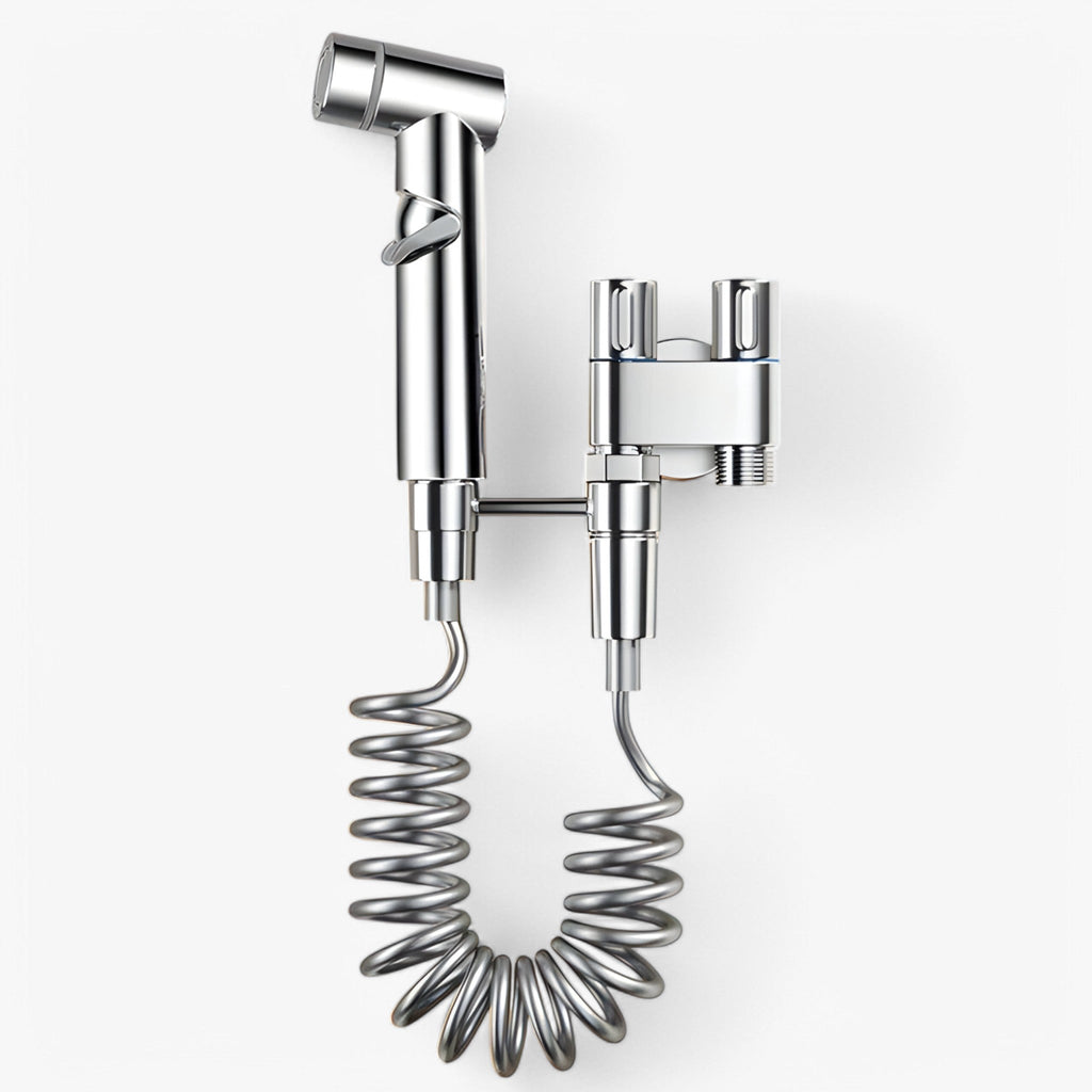 MEELANO Højtrykstoiletsprøjte | Komfortabel og Hygiejnisk Bidetspray Sølv kjole G1 2