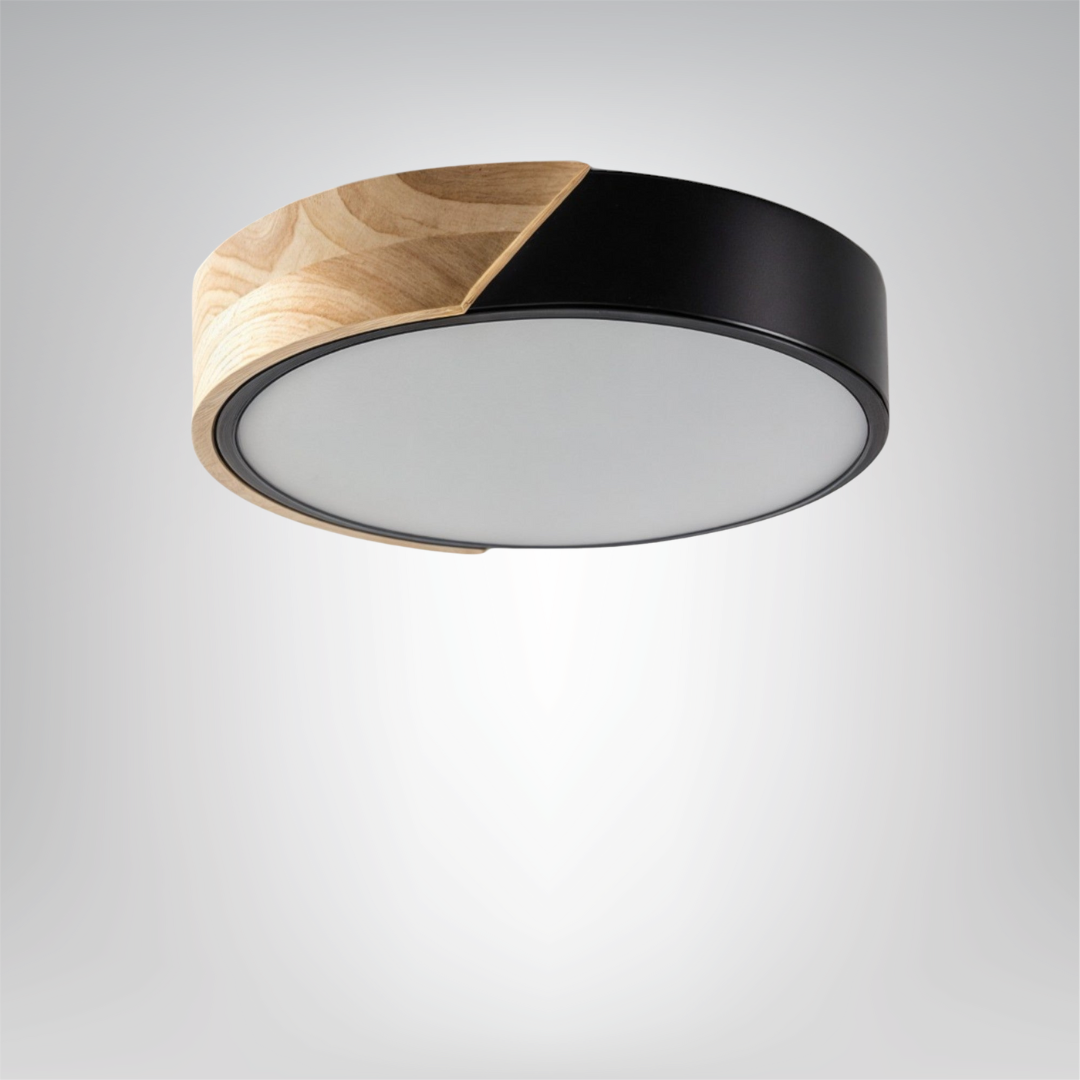 MEELANO HolzLumen – Loftlampe i Træ og Jern med Justerbar CCT-LED